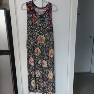 Johnny Was Black Floral Maxi Dress